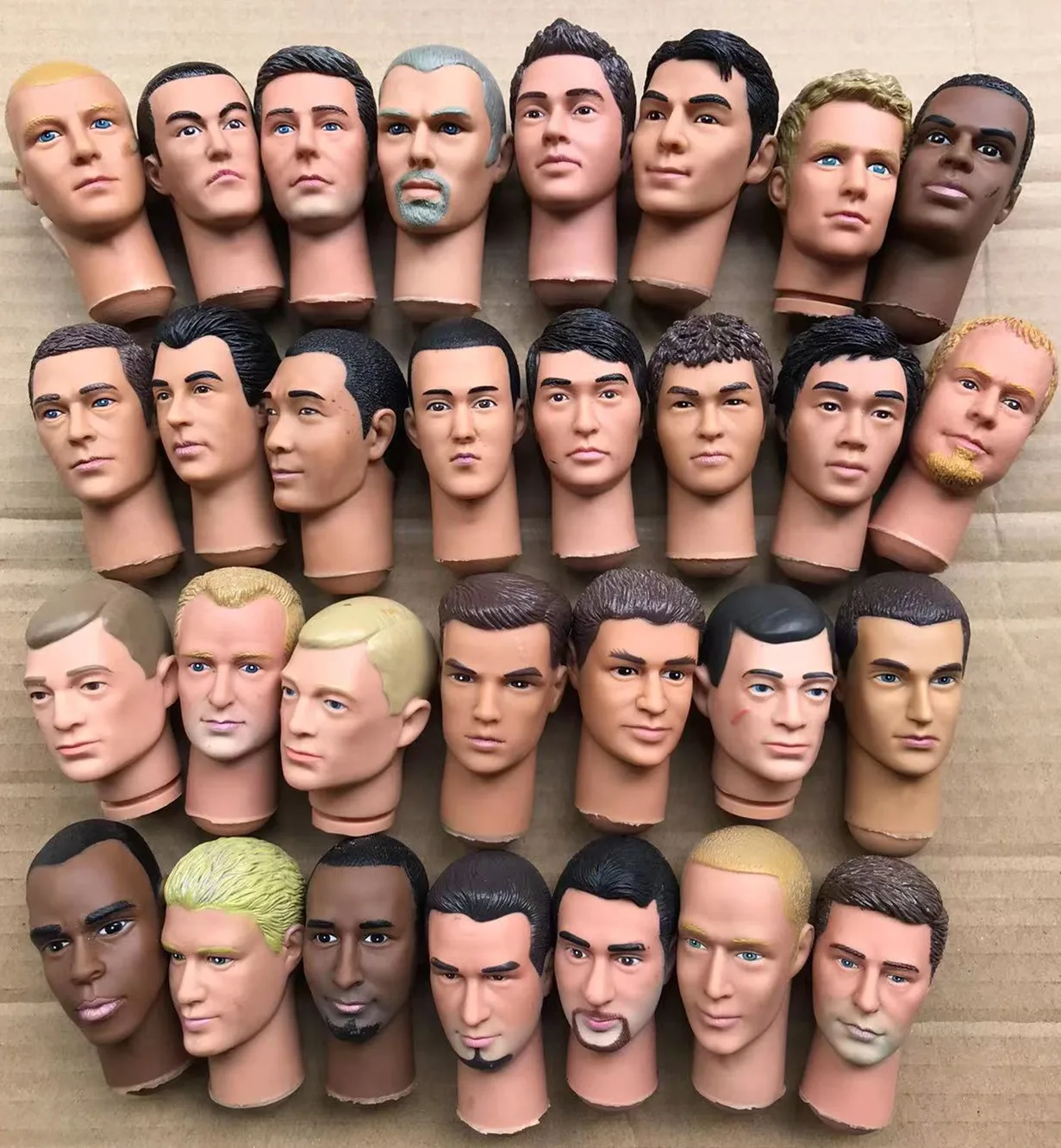 Male Doll Heads DIY Good Makeup Doll Accessories Solider Men Collection Doll Parts Stars Men Figure Heads Toy Girls Boys Gifts