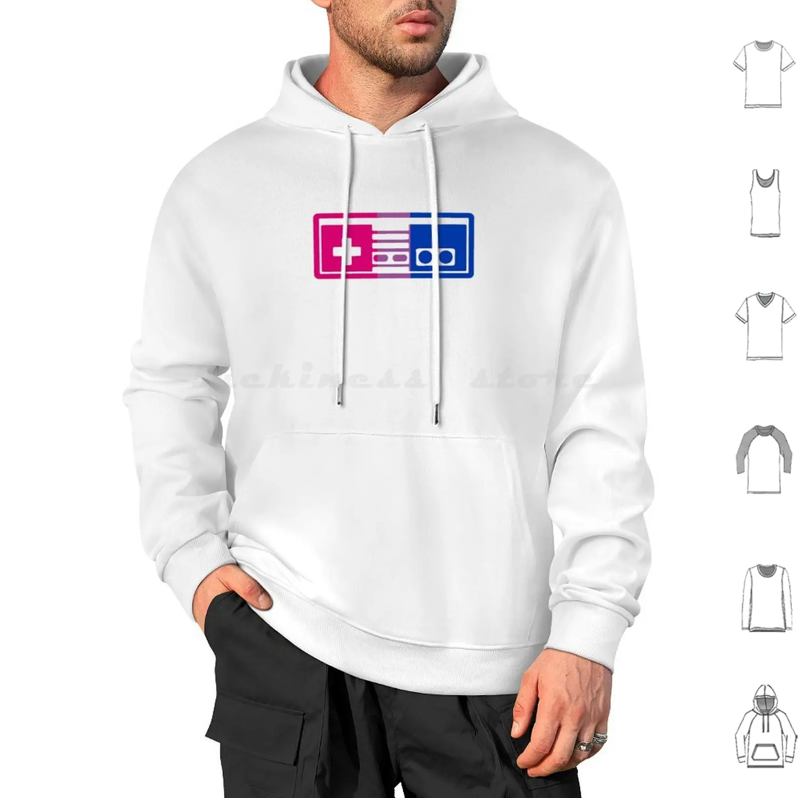 Bisexual Pride Nes Hoodie cotton Long Sleeve Pride Bisexual Bisexual Pride Bi Bi Pride Nes Entertainment System Video