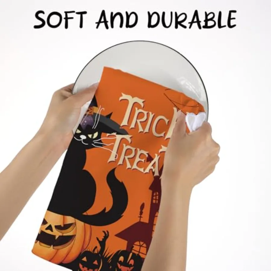 اليقطين شبح هالوين مناشف المطبخ 6 قطعة بو هالوين مناشف الأطباق ماصة خدعة أو علاج منشفة اليد الديكور مجموعة ل H