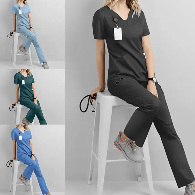 Women Scrubs Nurse Accessories Medical Uniform Unisex Slim Fit Comfort Clinical Women Operating Room Work Uniform Jogger Suit