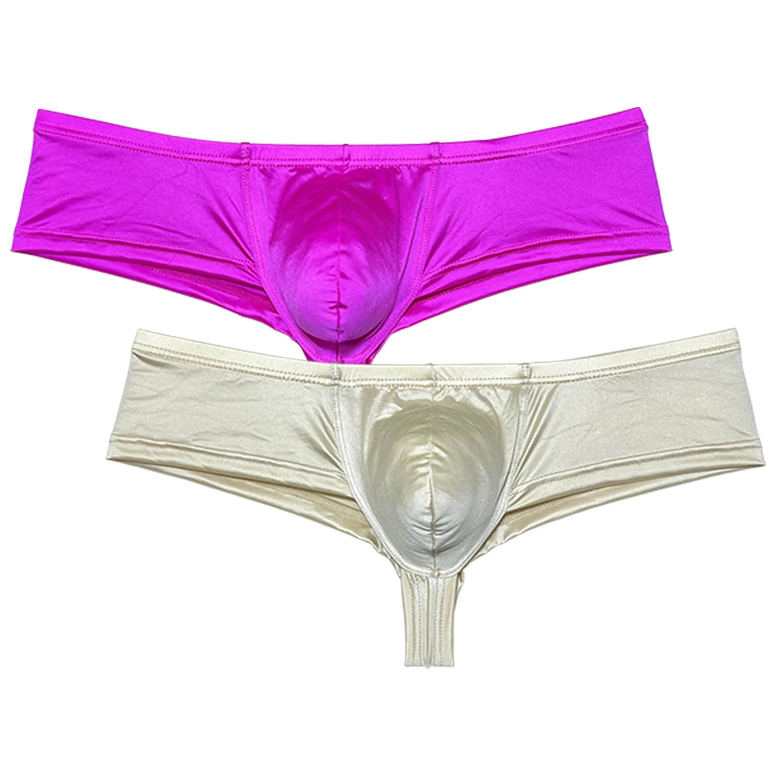 

Cheeky Beach Briefs Men's Underwear Slip Low Rise Pouch Boxer 2 Pack Underpants Bikini Brief Ultra Thin Silky Elasticity Smooth