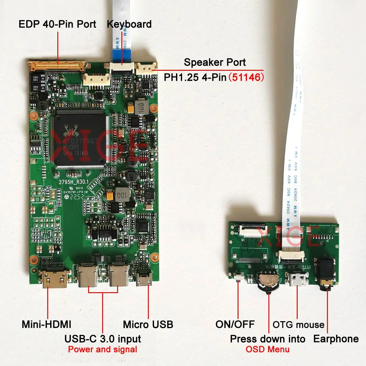4K Driver Board Fit N156KME LP140QH1 LP133QH1 LP140QH2 EDP 40-Pin Mini-HDMI USB-C 3.0 2560*1440 Laptop Display 2560x1440 Kit DIY