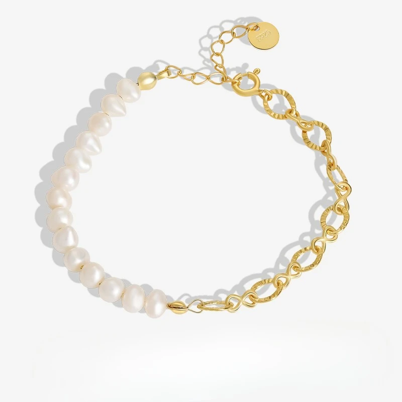 

New Alien Baroque Pearl Bracelet Irregular Women's S925 Silver Chain Bracelet Personalized Accessories Wedding Jewelry