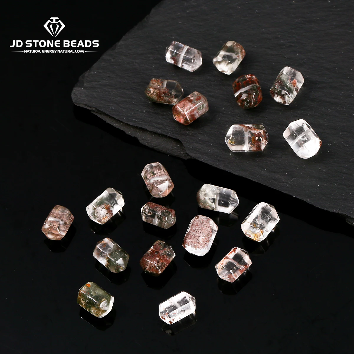 

1 Pc Natural Ghost Quartz Double Pointed Hexagonal Shape Beads With Hole for Jewelry Making Diy Necklace Bracelet Accessory