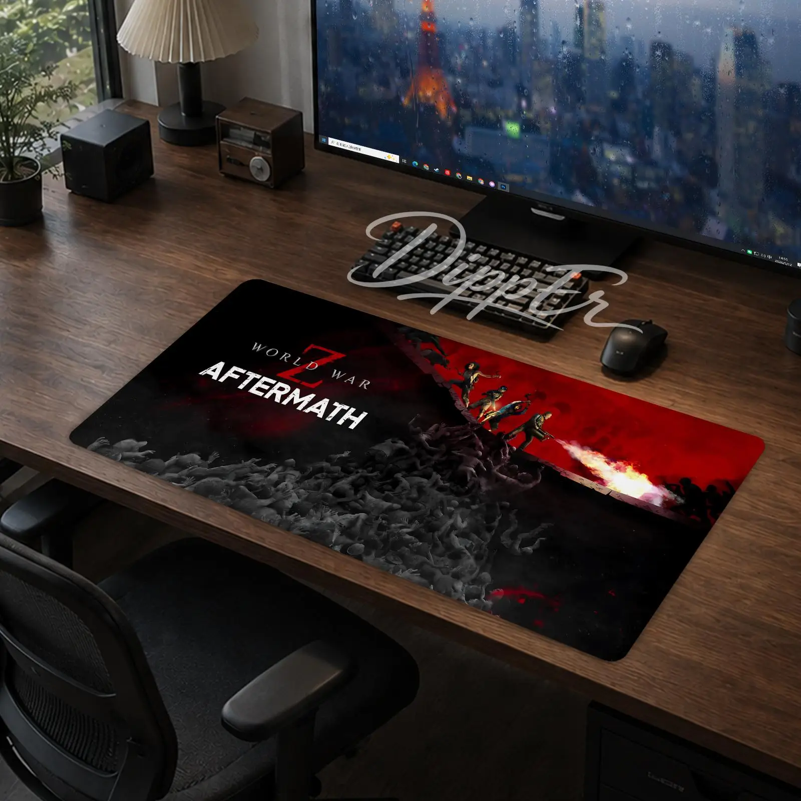 A-World War Z Mouse Pad Office Large Desk Mat Gaming Mousepad Rubber Bottom Non-Slip Cushion 900X400