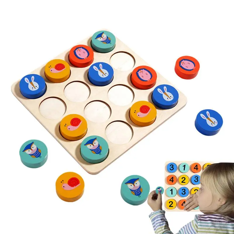 Wood Board Games For Kids Funny Sudoku Game Chess Board Wood Math Brain Teaser Toys For Above 3 Years Boys Girls Teens For Home