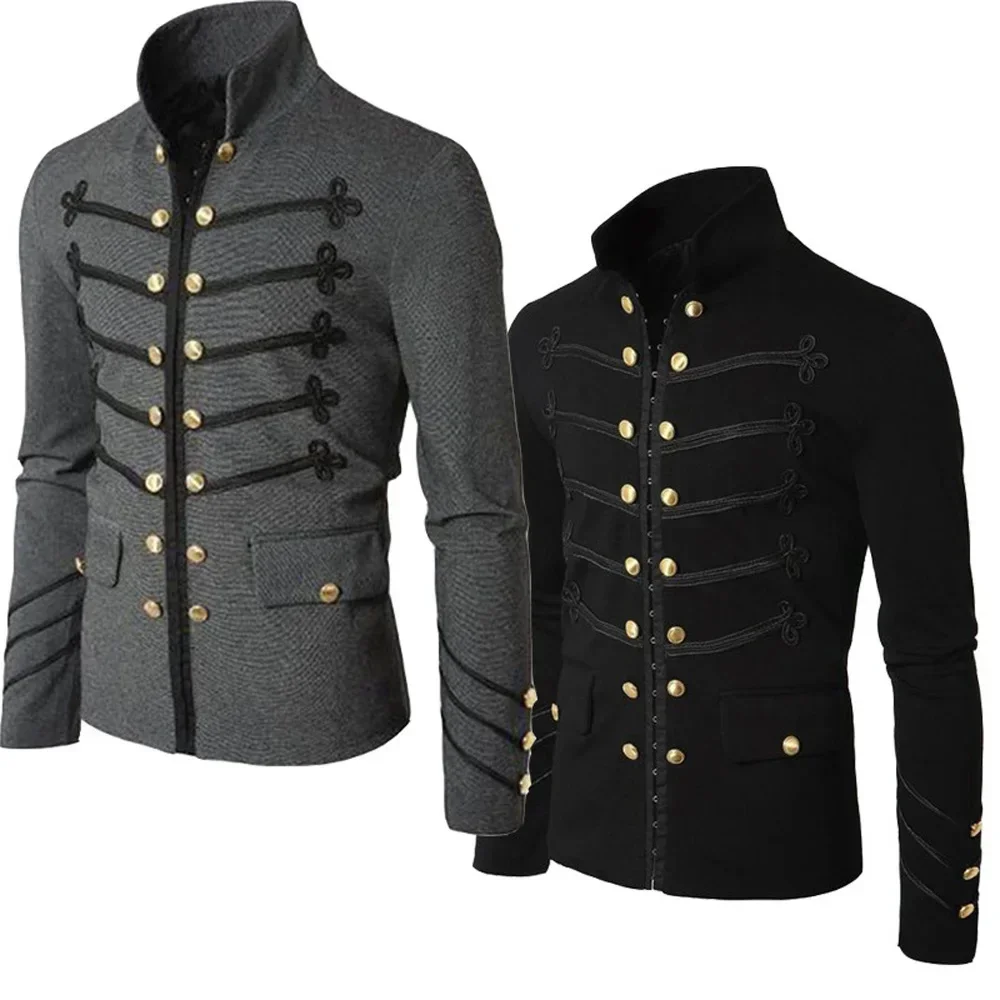 

Winter Autumn Overcoat Short jacket Long Sleeve Outwear Plain Plus size Rock Steampunk knight Tops Uniform Coat jackets