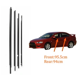4 Pcs Black or Chrome Outside Glass Rubber Belt Line for Lancer CY CX Window Weatherstrip for Fortis Evo 5727A005