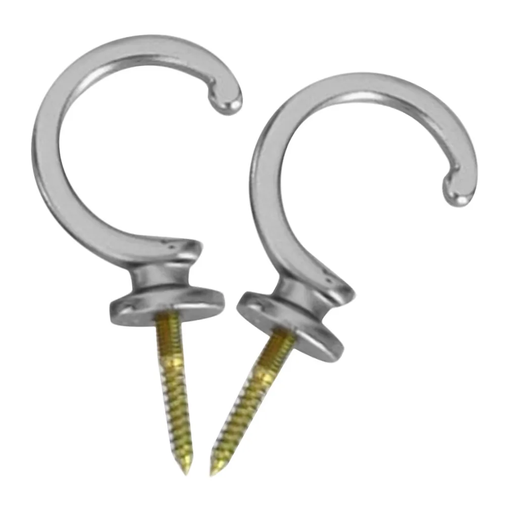 2Pcs Alloy Curtain Tieback Hook Wall Mounted Drapery Holdback Silver Modern Elegant Heavy Duty Rust Resistant Easy Install