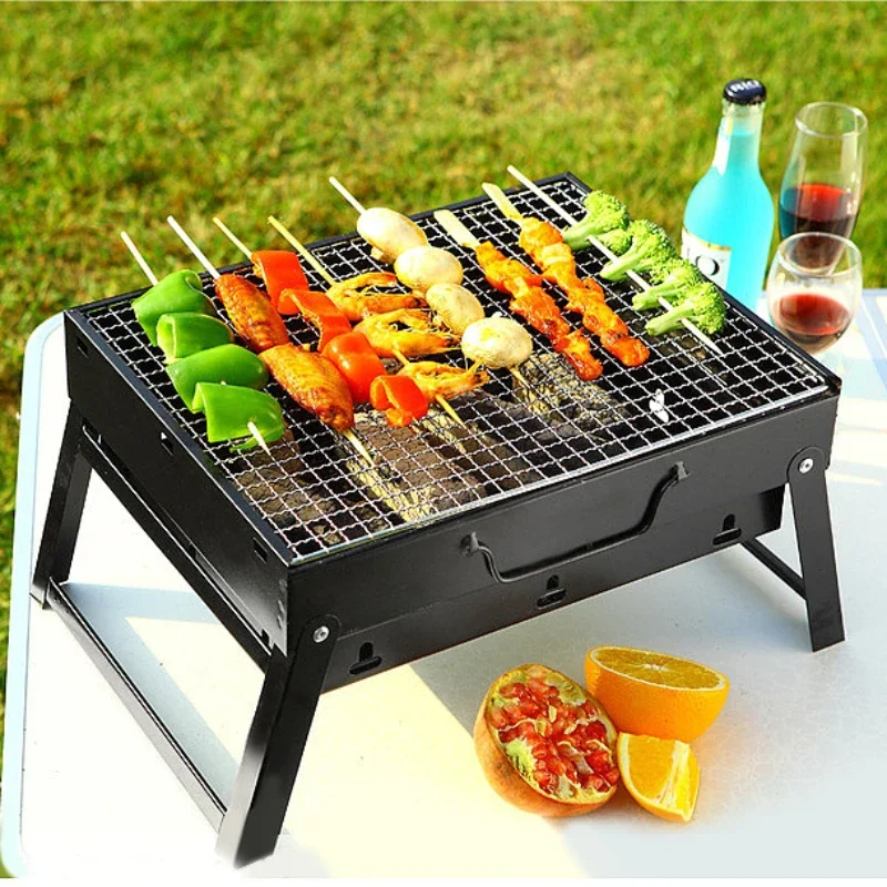 Portable Outdoor Barbecue Oven Home Barbecue Carbon Oven Thickened Oven Barbecue Meat Grill Rack Camping Equipment