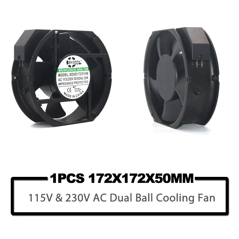 

AXIAL EC fan 1751 115V 120V 230V AC 172mm x 150mm x 51mm High Speed 4000rpm 272CFM DIY Cooling Ventilation Exhaust Projects fan