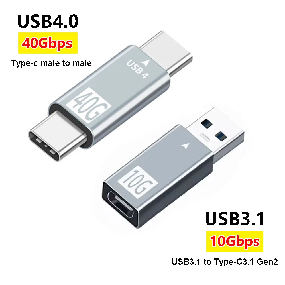 Type-C To Type-C USB4.0\3.1Gen2 To Type-C Adapter High-Speed Transmission 10Gbps/40Gbps Adapter C TO C For Laptop Mobile Phone3A