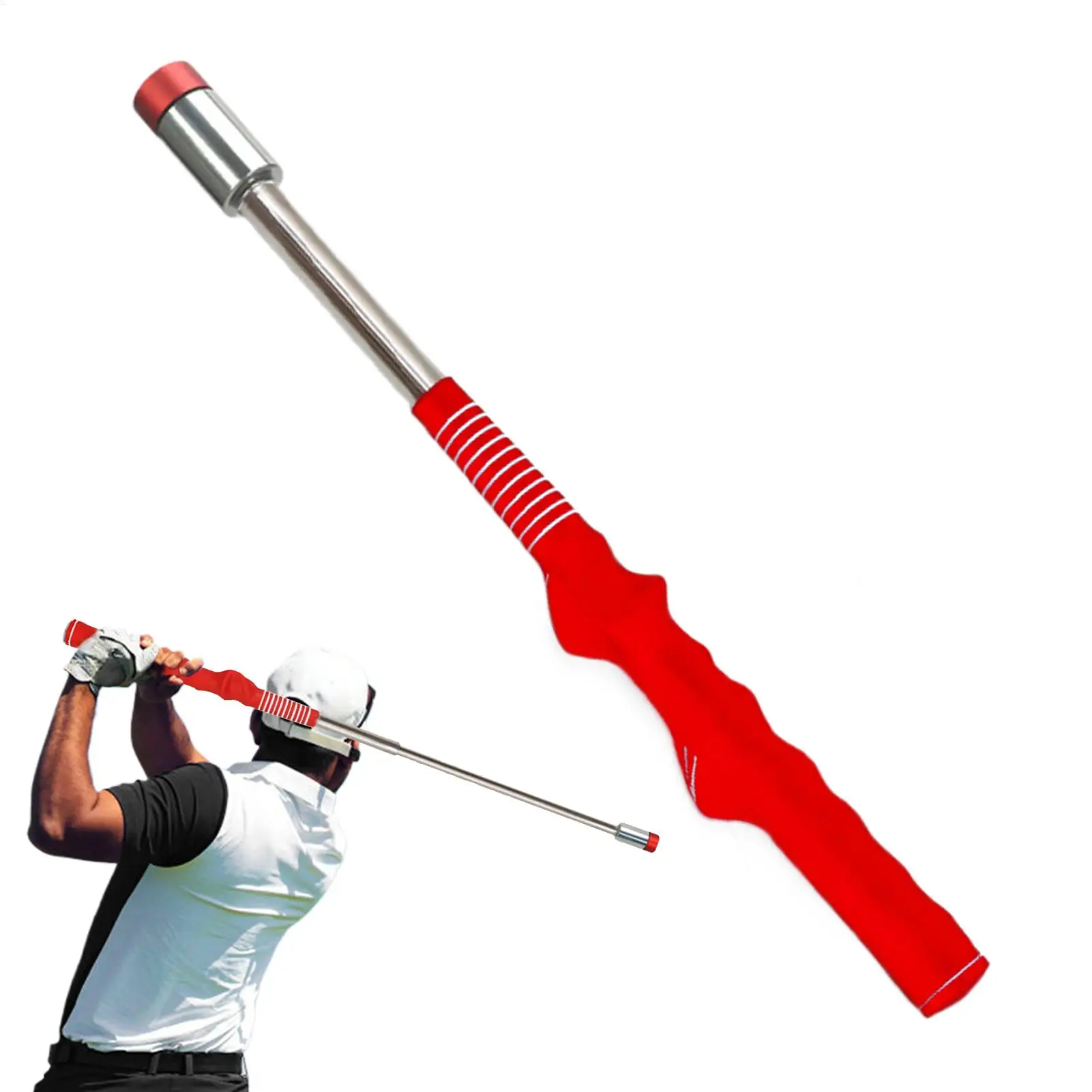 

Тренажер для гольфа, помощь в гольфе, освобождение задержки, тренажер для гольфа со звуком, телескопический инструмент для коррекции игры в гольф для правой руки для мужчин