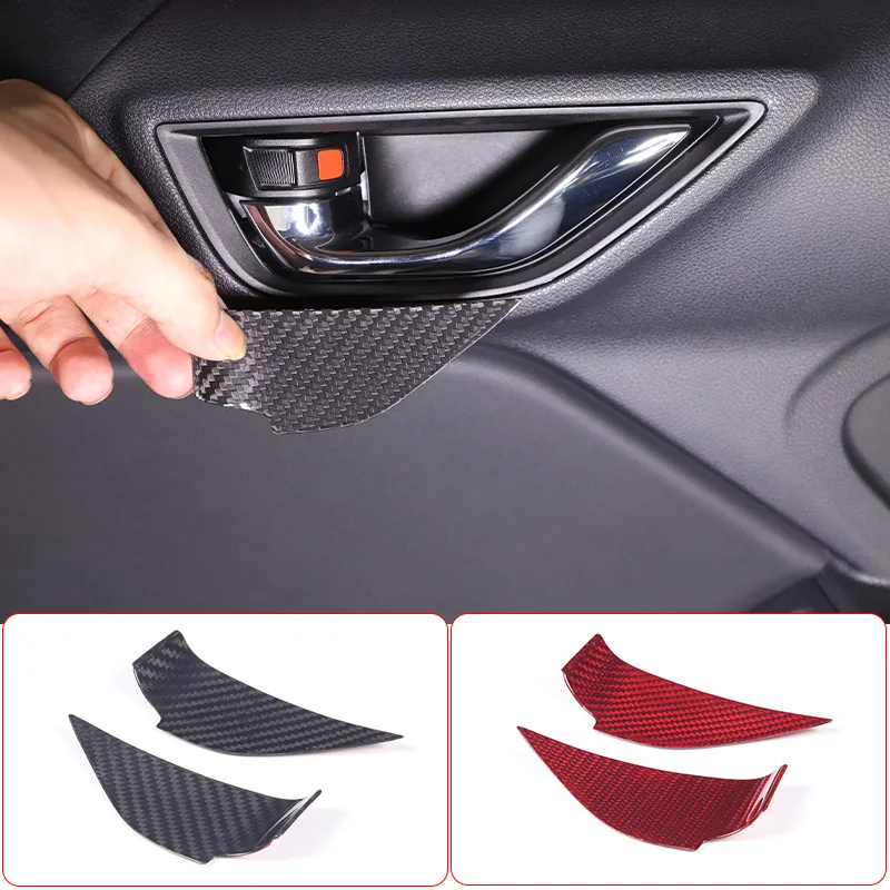 

For Subaru BRZ 2022 Real Carbon Fiber Car Interior Door Handle Bowl Cover Trim Inner Decoration Sticker Car Accessories