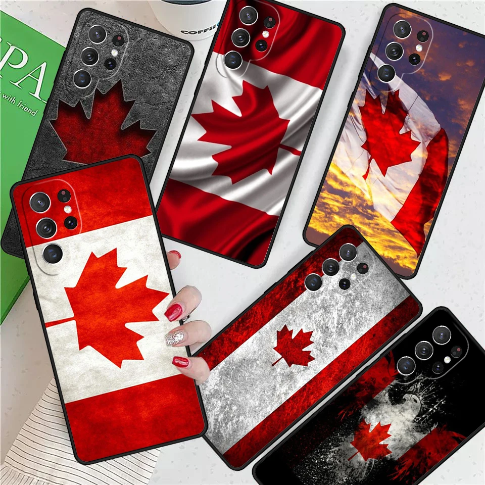 Canadian Flag For Samsung Galaxy S24 Ultra S21 S22 S8 S9 S10E Note 10 20 Plus FE S23 Phone case Cover Coque