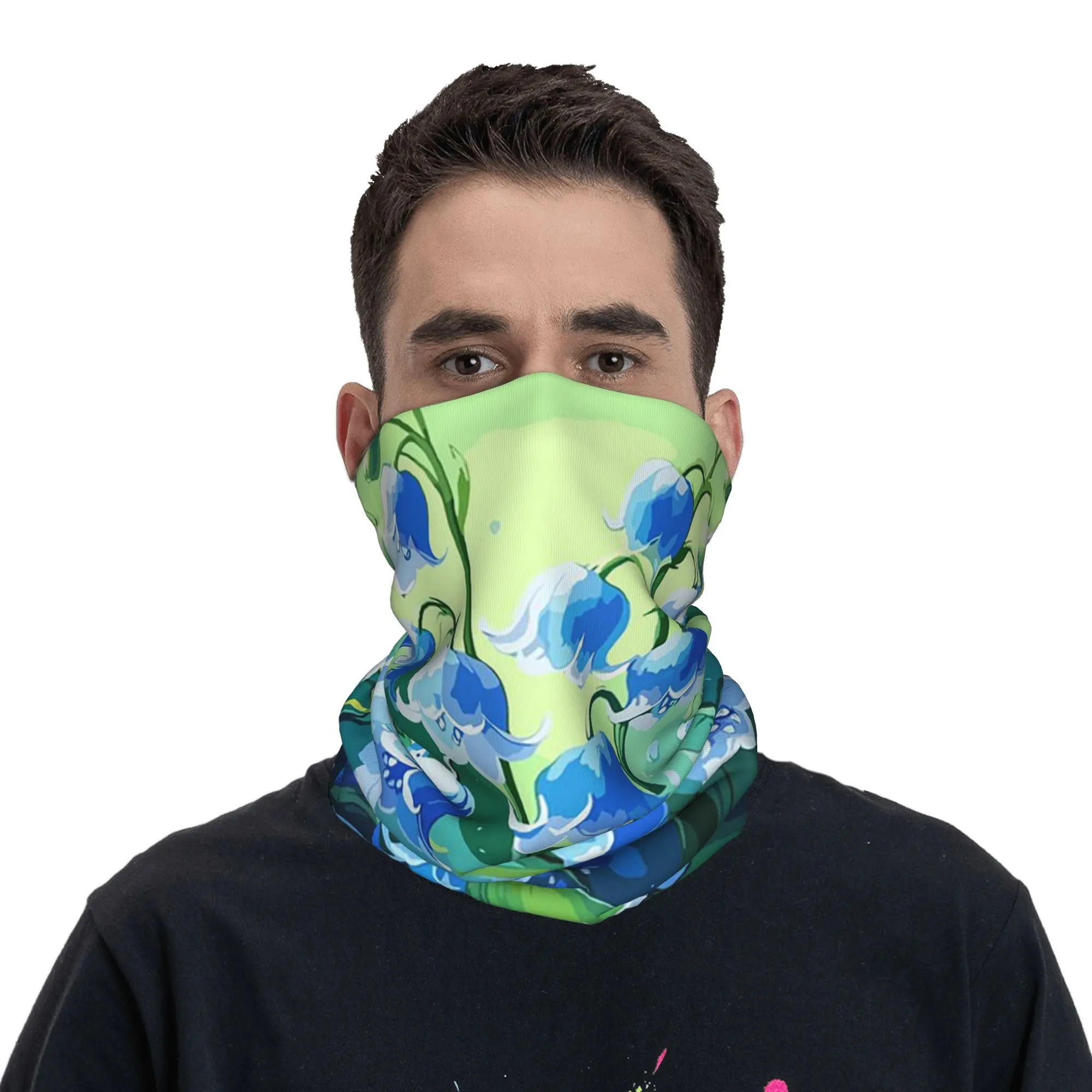 Lily Of The Valley Flower Bandana Neck Cover Printed Magic Scarf Face Mask Outdoor Sports Unisex Adult Windproof