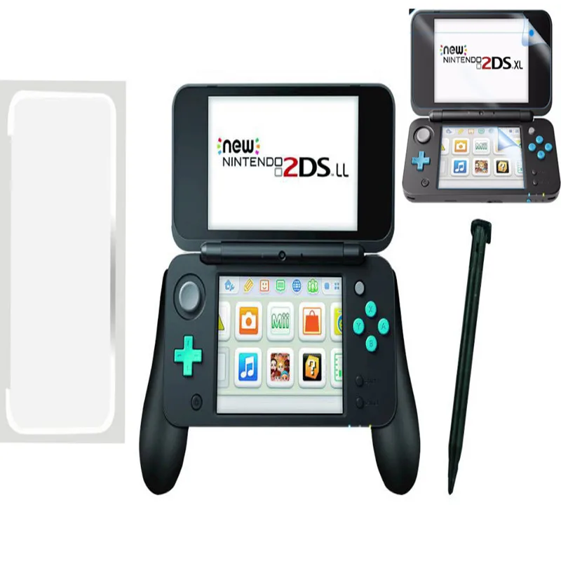 

4 In 1 For NEW 2DS LL 2DS XL 2DSLL 2DSXL Joypad Bracket Holder Handle Hand Grip+Crystal Protector Case+Stylus Pen+Screen Film