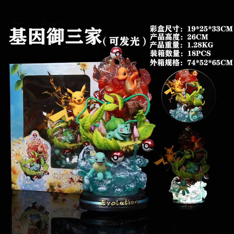 pokemon-gk-charizard-gengar-led-light-up-evolution-statue-26cm-collectible-anime-figure-desktop-display-decor-for-game-fans