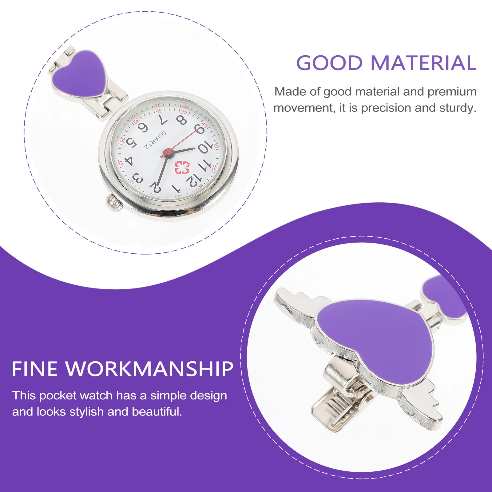 

Nurse Clip on Watch Accessories Brooch Pendant Watches for Women Fob Nurses Lapel Wrist Pocket