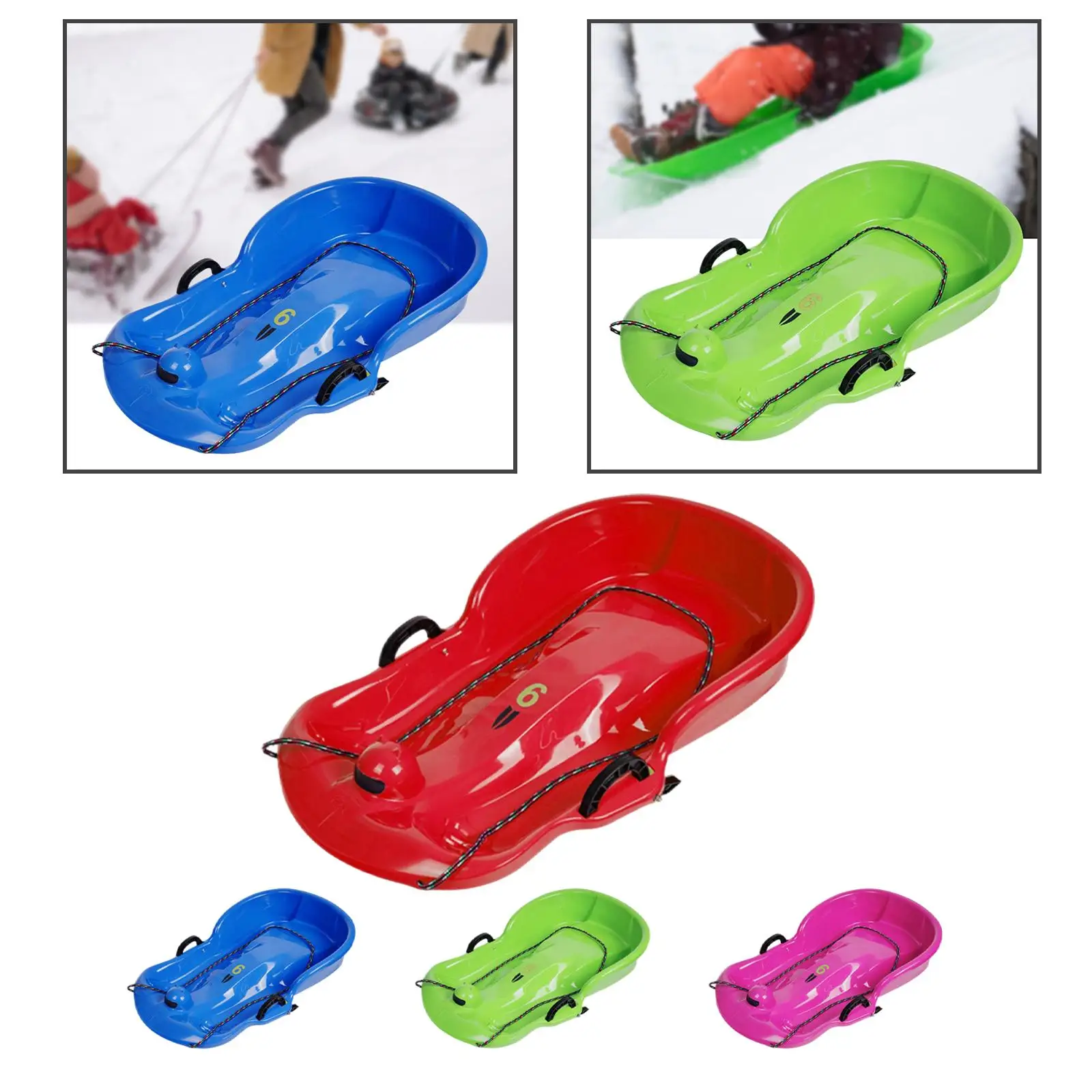 

Winter Snow Sled Sledding Toboggan Sleigh Kids Sledge with Double Seat for Children