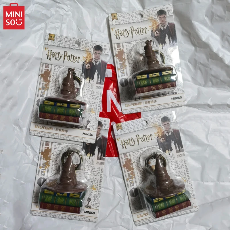 MINISO Harry James Potter Series Sorting Hat Seal Pendant Anime Magic Keychain Decorative Ornament Children's Toy Birthday Gift