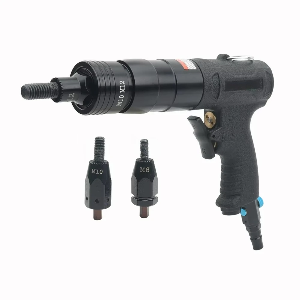 

805 Self-Lock Pneumatic Rivet Nut Guns Air Riveters Tool Set for M8 M10 M12 Round Aluminum and Iron Nuts