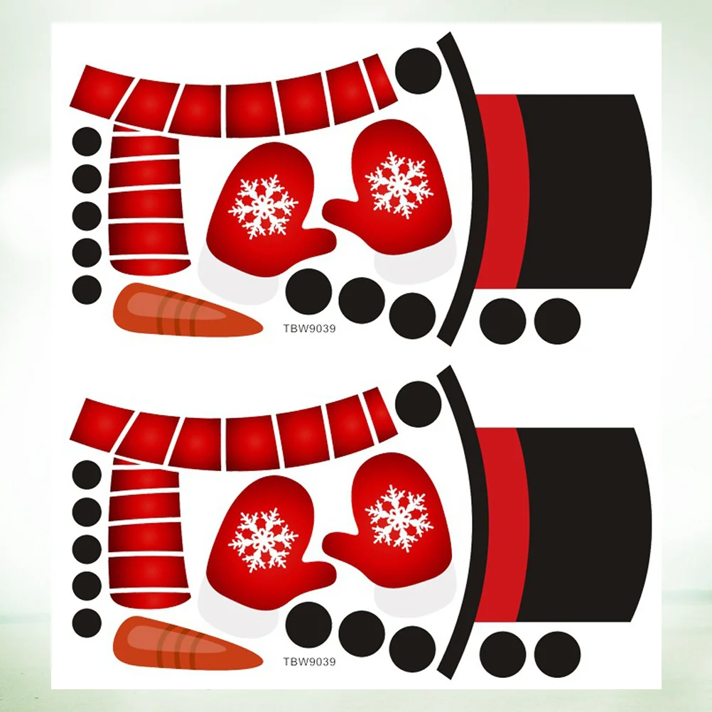 

2Pcs Snowman Refrigerator Stickers Christmas Themed Double Sided Fridge Decors for Home Office Kitchen Festive Decoration