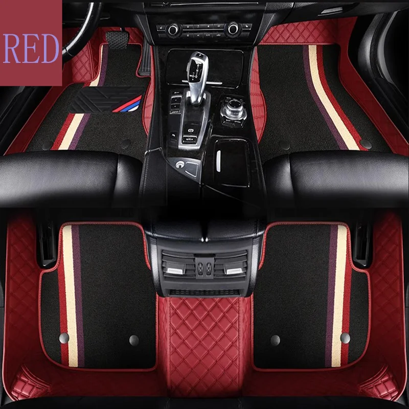 Custom Car Floor Mats For BMW 5er E39 E60 520-550 1994-2010 Auto Carpets Double Layer Accessories Floor Liners