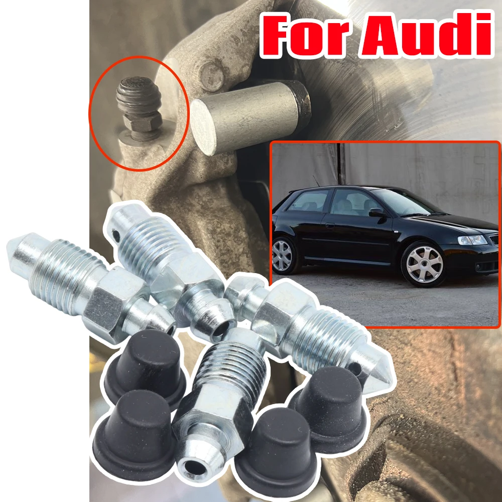 

For Audi A3 S3 8L 1996-2003 A6 Allroad C6 Front Rear Brake Caliper Bleed Nipples Screws Valves Dust Caps Repair Kit Accessories
