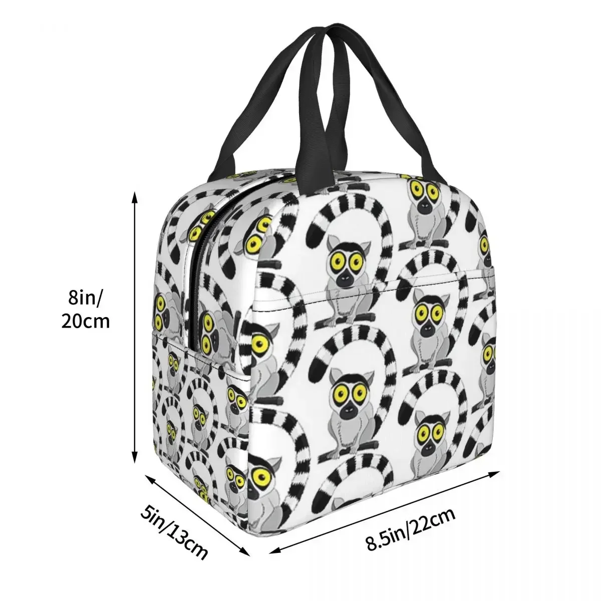 LEMUR RING TAILED Insulated Lunch Bags Resuable Picnic Bags Thermal Cooler Lunch Box Lunch Tote for Woman Work Children School