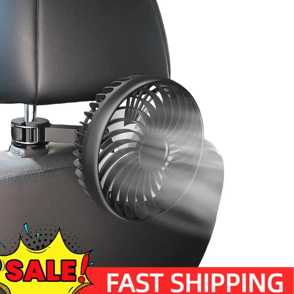 

Автомобильный USB-вентилятор, вращающийся на 360° вентилятор на подголовнике автомобильного сиденья, 3-скоростной охлаждающий вентилятор на заднем сиденье для седана, внедорожника, грузовика, фургона