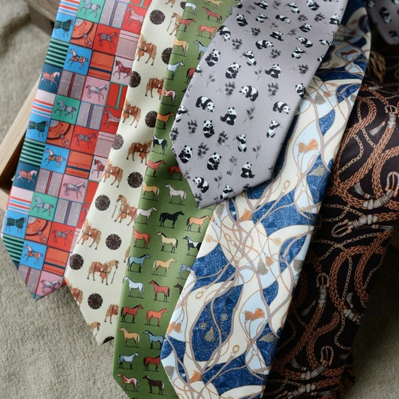 8 cm breedte nieuw ontwerp bedrukte stropdassen retro anker dier groen bruin stropdassen voor mannen dagelijks gebruik shirt smoking accessoires cadeau