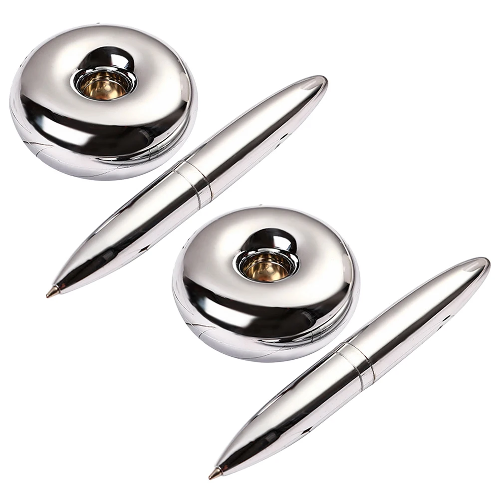 

2pcs Signature Pen Ballpoint Floating Desk Magnetic Metallic Writing Office Stationery Professional Cool