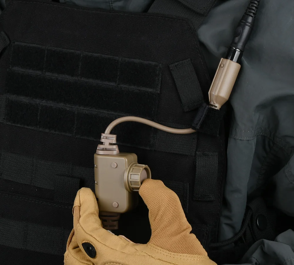 WADSN NEW RAC PTT Militärversion Taktisches Headset WST TAC-SKY Ohrhörer Jagd-Kopfhörer Kenwood 7,0mm Stecker PTT – Detail 4
