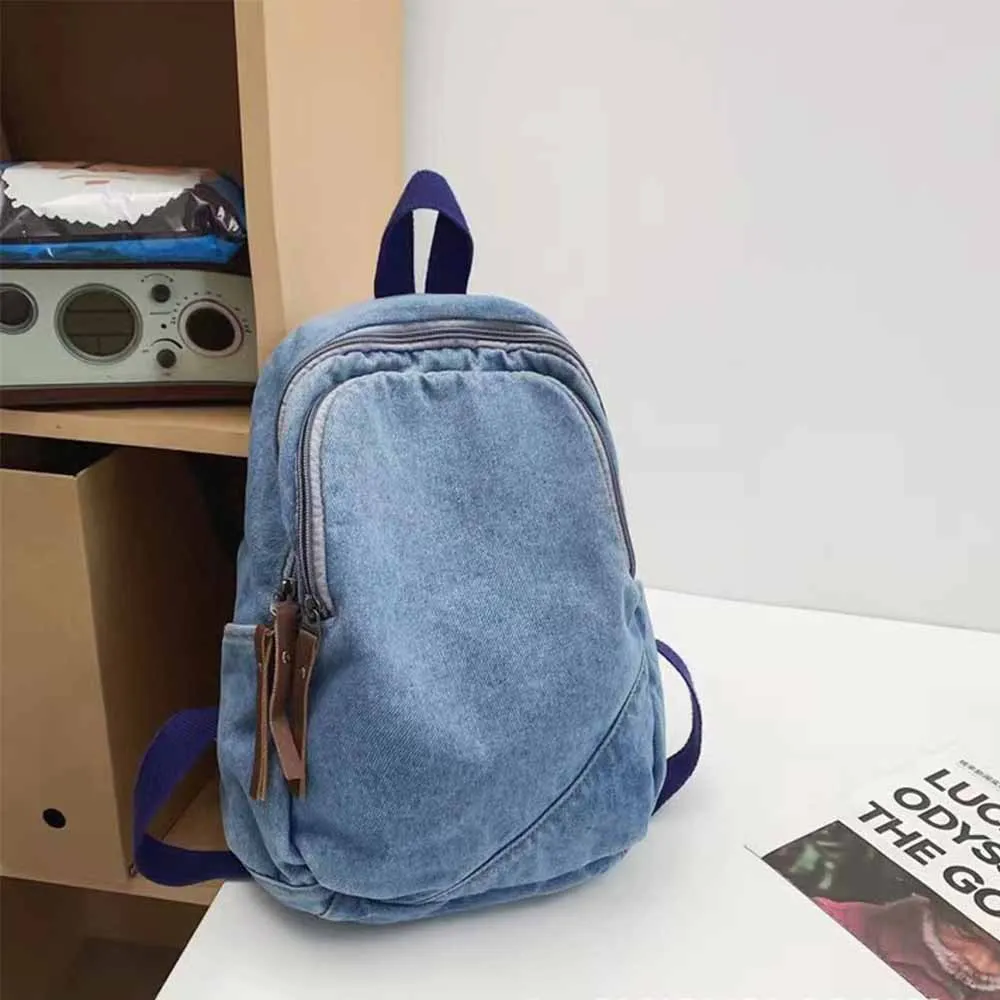 Personalized Name Denim Backpack Large Capacity Women\'s Men\'s Travelling Multifunctional Denim Bag Custom Retro Outdoor Bags