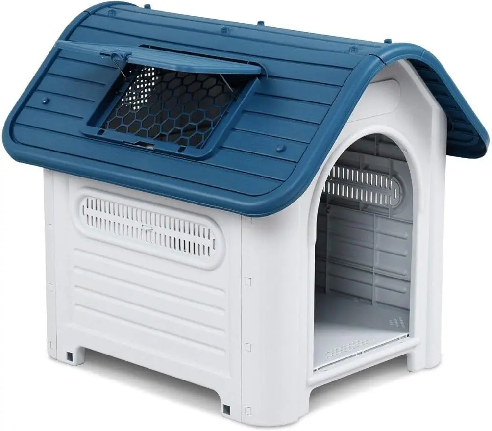 

Insulated Dog House for Small to Medium Dogs Outside, 29.9" Height Plastic Puppy Shelter All Weather Pet House