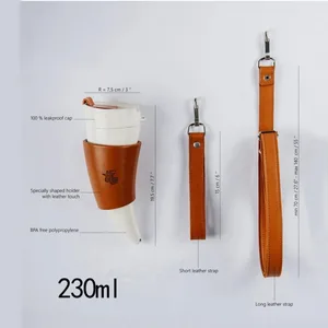 8 Unzen Ziegenhörner Becher trinken hydromade Wikinger schwarz/weiße Edelstahlglas, falsches Leder, Kaffeetasse mit Deckel 8 Hauptverkäufe Boi Cup - №5