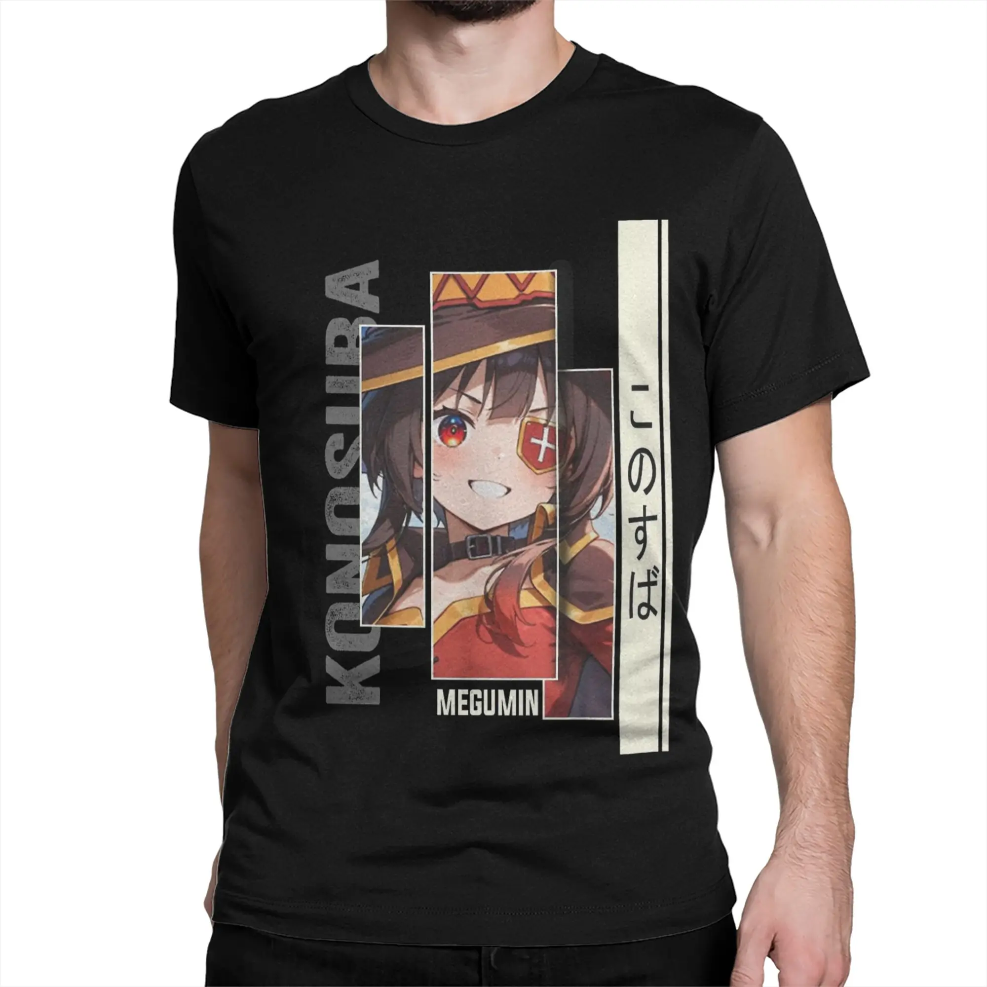 Men Women T-Shirt Megumin KonoSuba Cool 100% Cotton Tees Short Sleeve  T Shirt Crewneck Clothes Gift Idea
