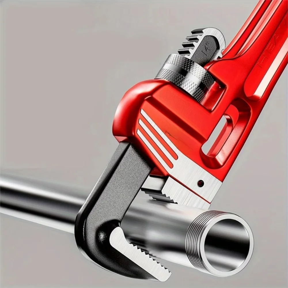 

Metal Heavy Duty Pipe Wrench Large Opening 8" 10" 12" Adjustable Pipe Wrench Non-Slip Thickening Straight Pipe Wrench