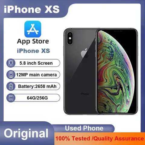 Original Apple iPhone XS Mobile phone Face ID 5.8" 4G LTE A12 4G RAM 64GB 256GB ROM Hexa Core Original Unlocked Used Cell Phone