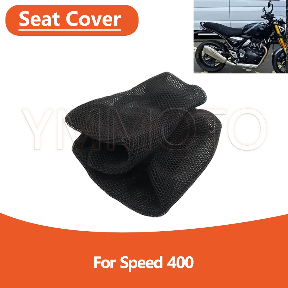 

Для Speed 400 3D сетчатый чехол на сиденье мотоцикла, дышащая, быстросохнущая, водонепроницаемая, защита от солнца, нескользящий чехол на седло