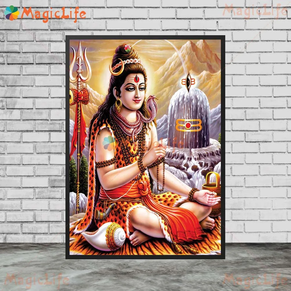 Shiva Yoga India Religion Hindu Mythology Posters Wall Pictures For Living Room Poster Wall Art Canvas Painting Unframed