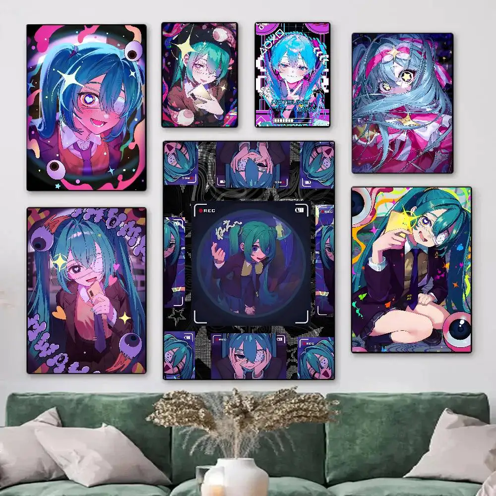 1pc Virtual Idol H-Hatsun-es-MikuS Anime Posters HD Print Vintage Wall Art Decor for Home Study Room