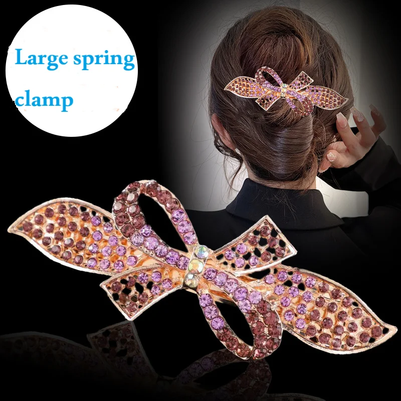 

Luxury Adult Hair Clip with Alloy Rhinestones Large Spring Clip Elegant and Versatile Women's Hair Accessory