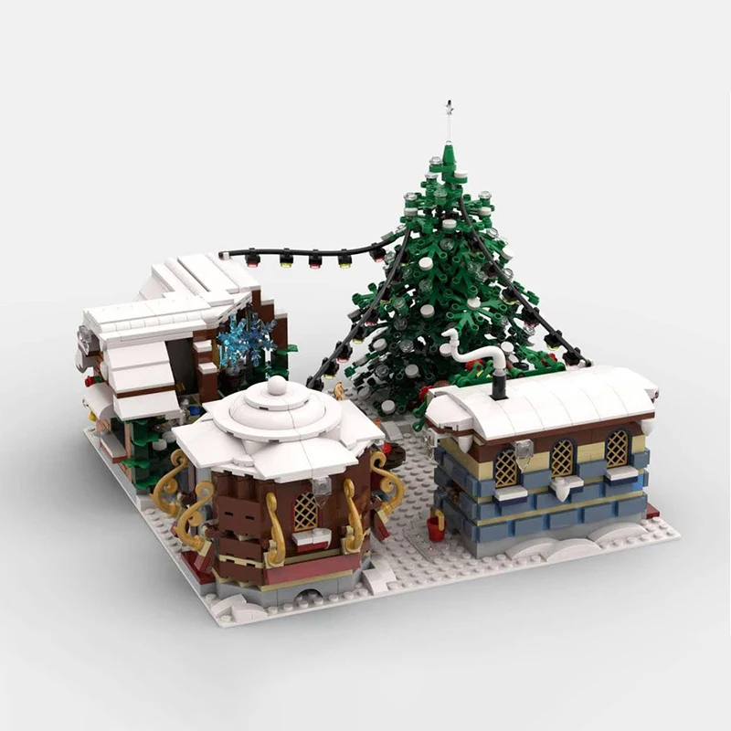 

1302PCS MOC Winter Village Christmas Market DIY Christmas Collector's Edition Education Model Building Blocks Birthday Toys Gift