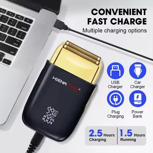 HIENA shaving machine men Electric shaver Hair clipper Rechargeable Metal Housing Pro Electric Shaver For Men Electric home - Image 4