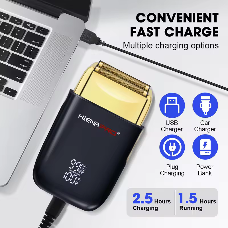 HIENA shaving machine men Electric shaver Hair clipper Rechargeable Metal Housing Pro Electric Shaver For Men Electric home - Image 4