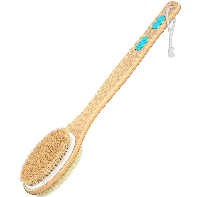 Natural Bristle Bath Brush Exfoliating Beauty Body shower Brush Portable  SPA Massage Woman Man Skin Care Dry Body Wooden Brush