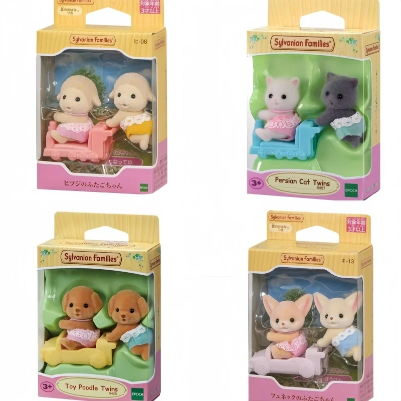 ฟิกเกอร์อนิเมะครอบครัว Sylvanian ทารกจิ้งจอกเปอร์เซียแมวกวาง kinkajou ตกแต่งโต๊ะตุ๊กตาขยับแขนขาได้ของเล่นคริสต์มาสของขวัญ