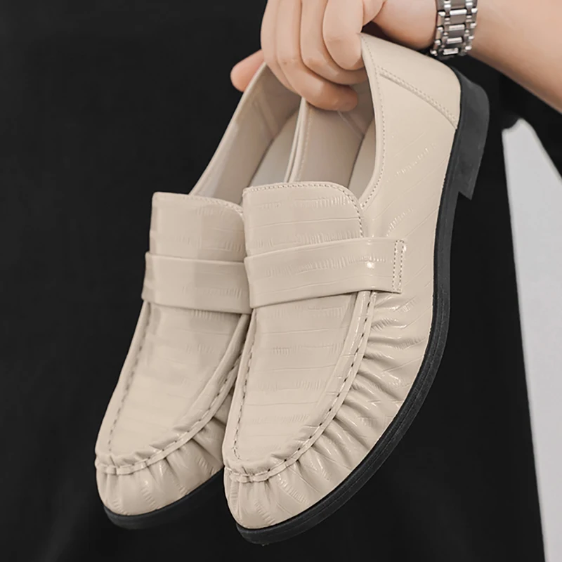 Spring Autumn Thick Sole Solid Color Flat Loafers High Quality sofe Genuine Leather Shoes Versatile pointed tip Walking Shoes